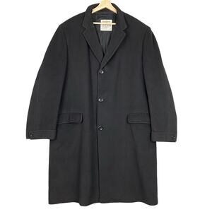 Vintage Khayam Men's 100% Cashmere 3 Front Button Trench Coat Size 50